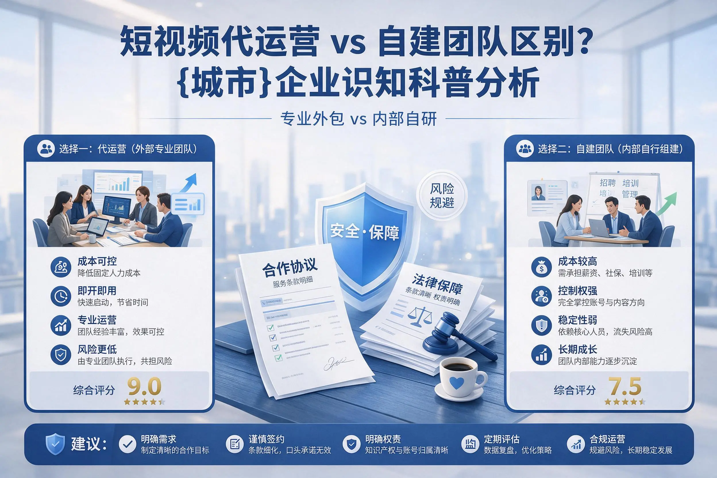 短视频代运营与自建团队区别?西藏企业认知科普分析