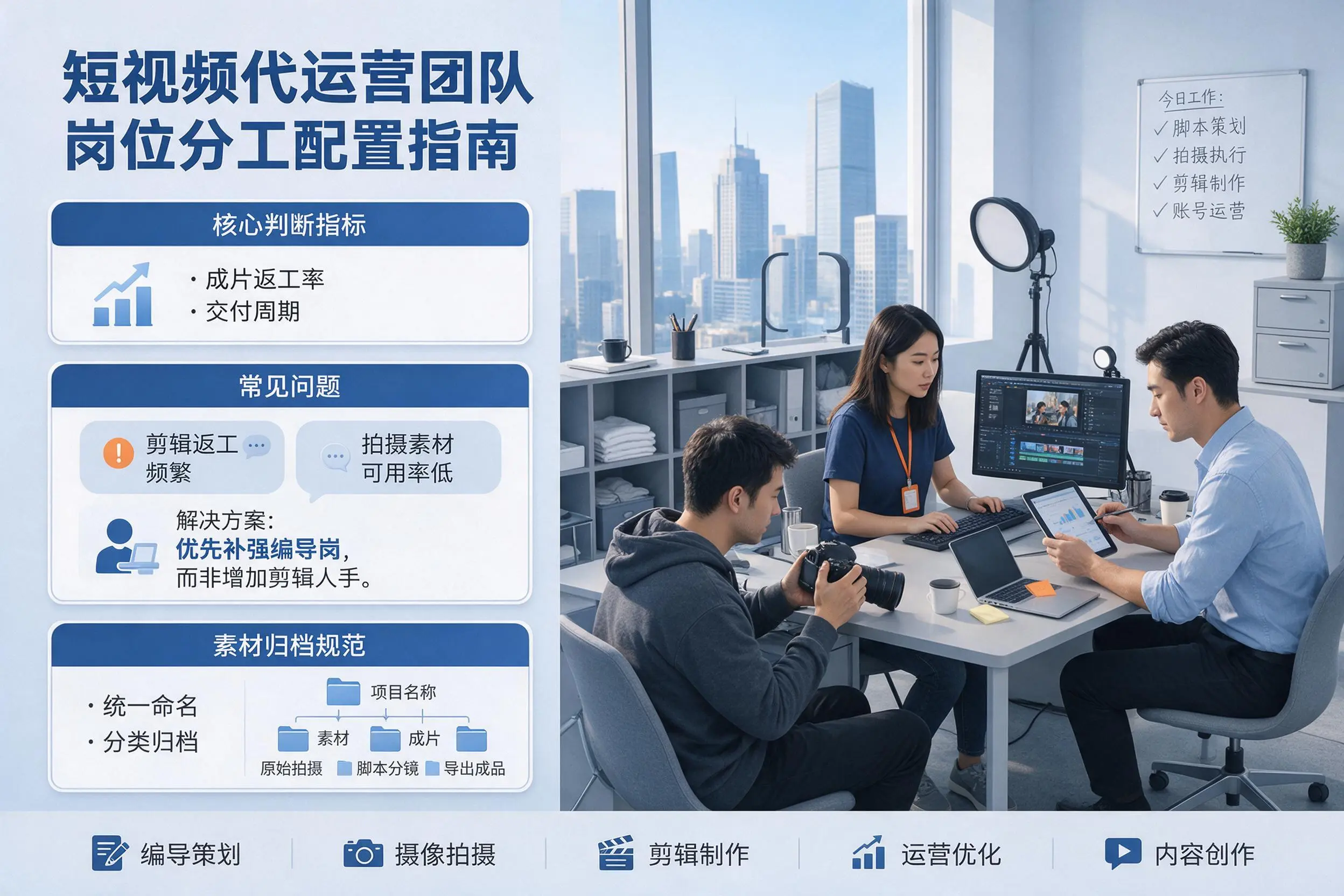 短视频代运营团队如何配置?西藏企业岗位分工科普说明