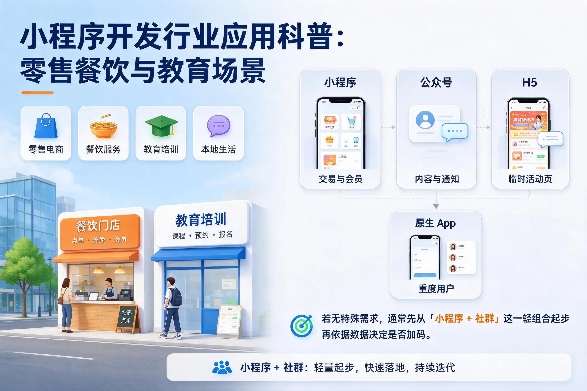 西藏小程序开发行业应用科普:零售餐饮与教育场景