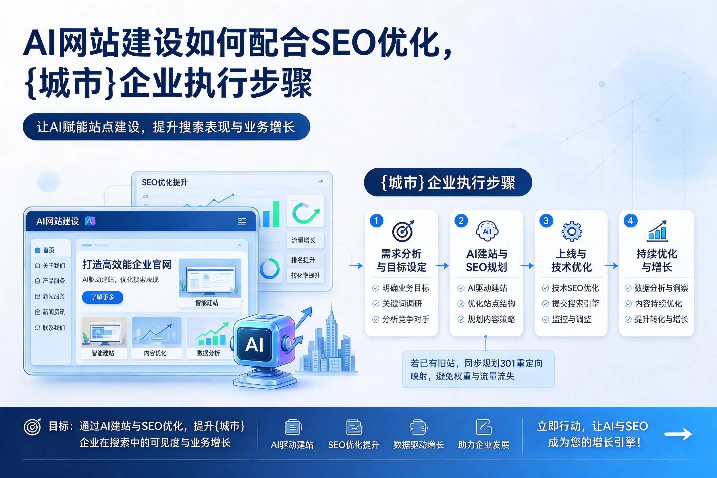 AI网站建设如何配合SEO优化，西藏企业执行步骤