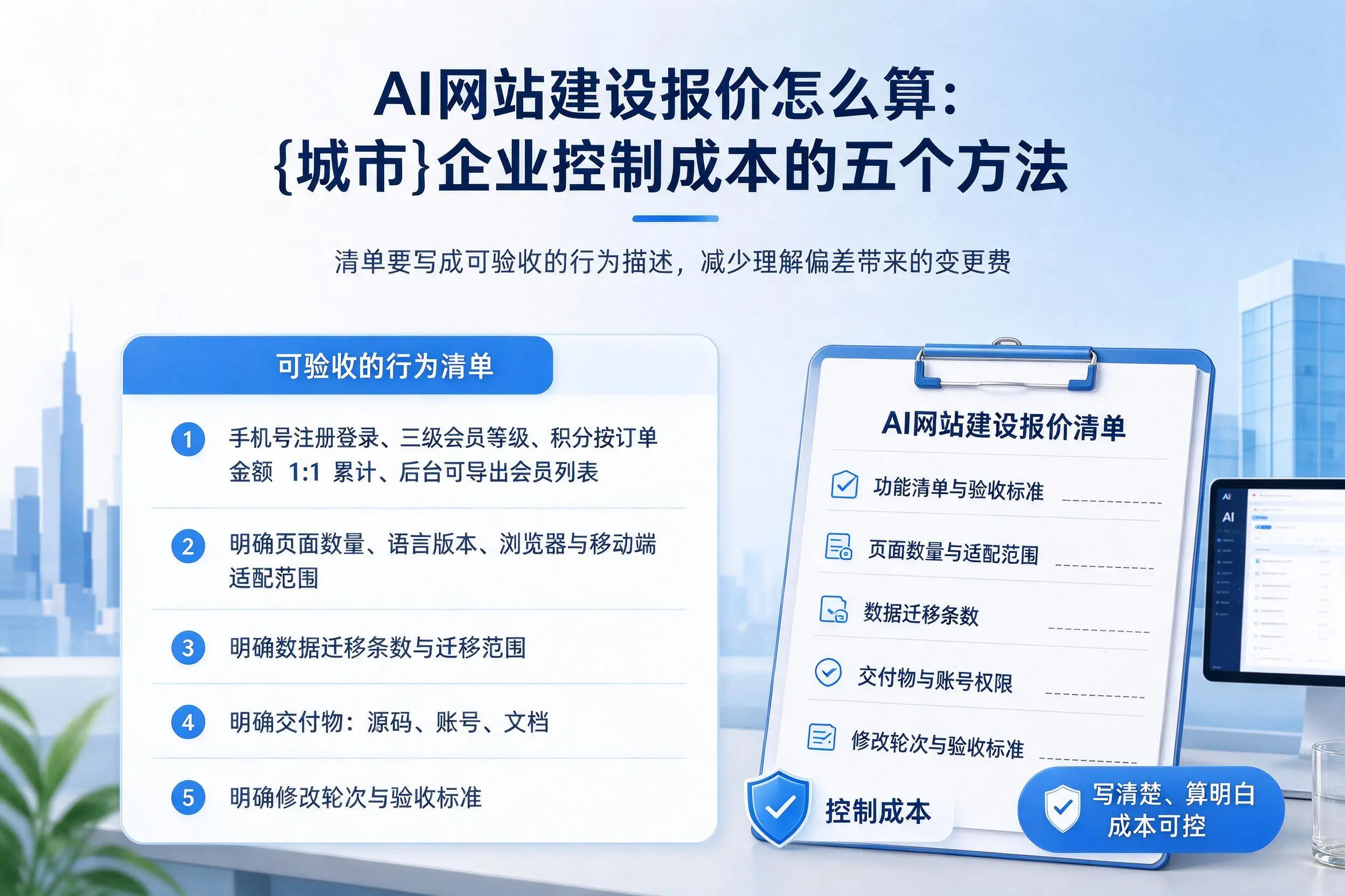AI网站建设报价怎么算:西藏企业控制成本的五个方法